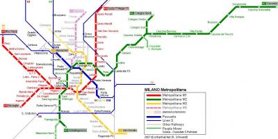 Milánói metró térkép 2016