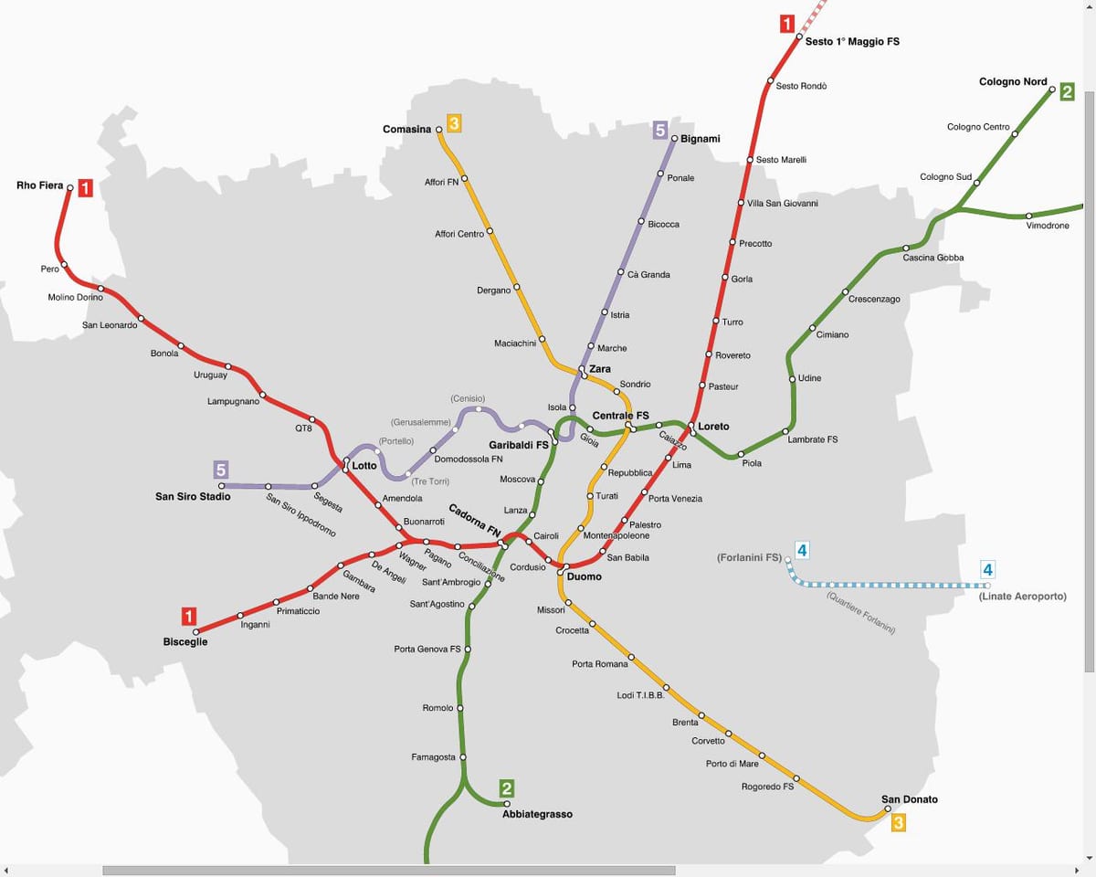 térkép atm-milano-es villamossal