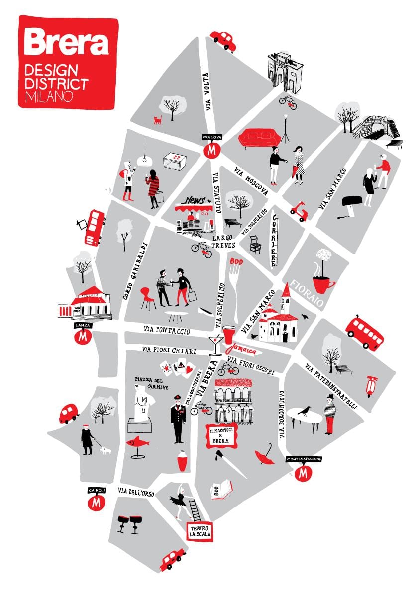 térkép milánói brera