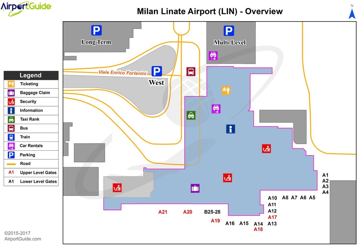 milánó linate térkép