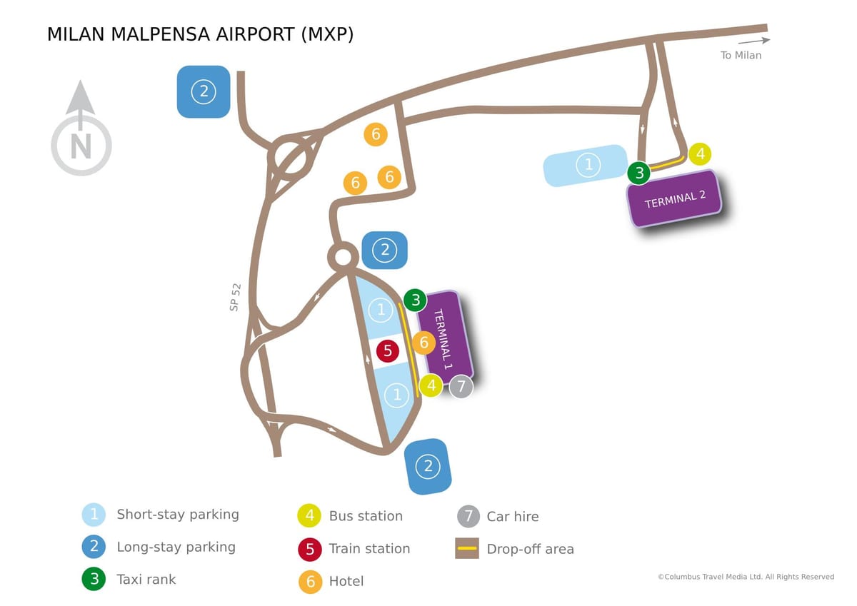 milánó malpensa terminál 1 térkép