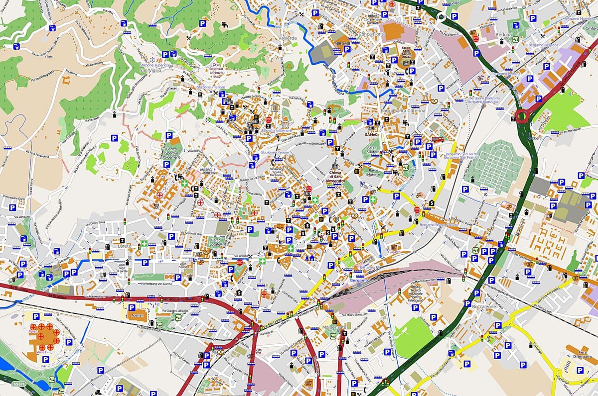térkép milánó bergamo