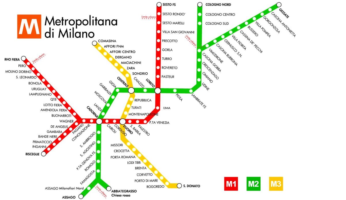metró térkép milano