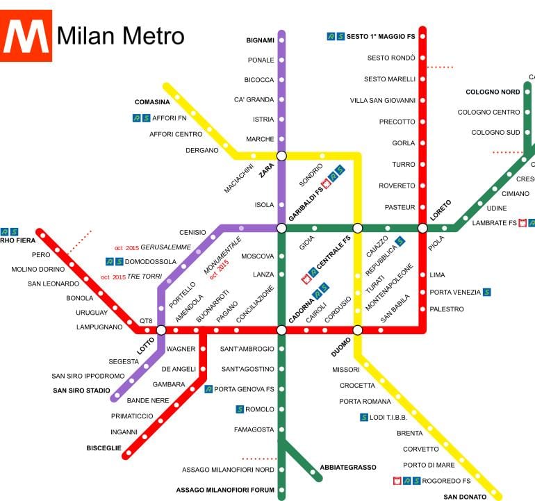 milánó olaszország pályaudvar térkép
