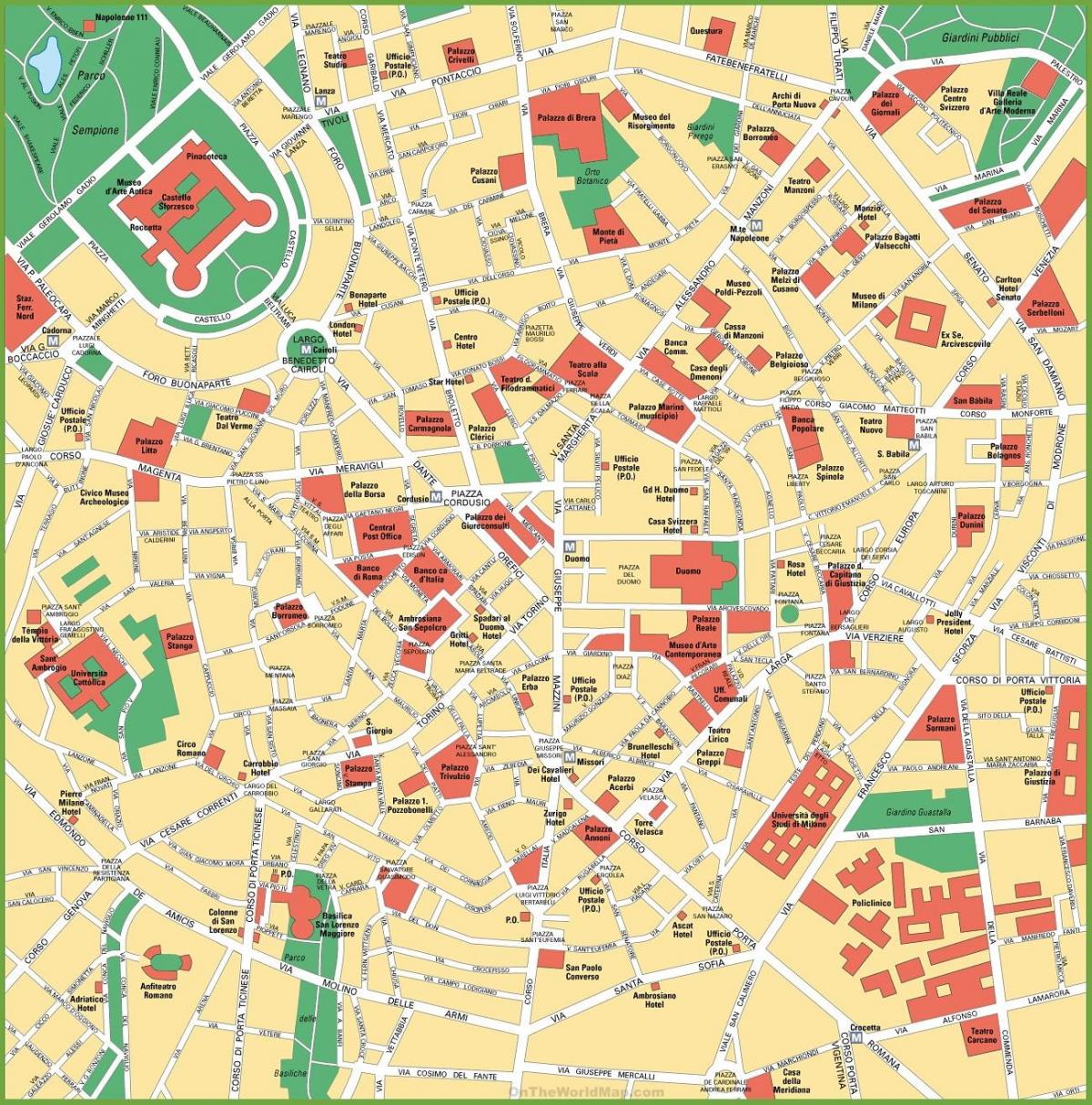 milano city center térkép
