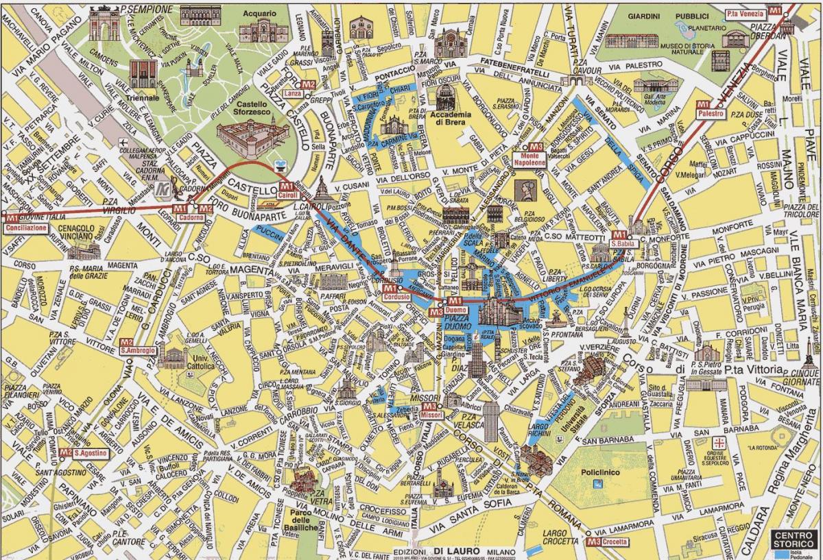 milánó központi térkép