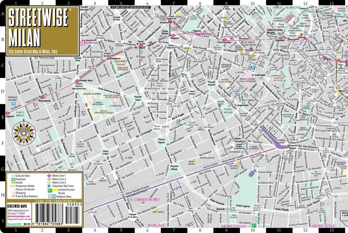 utca térkép milánó városközpont