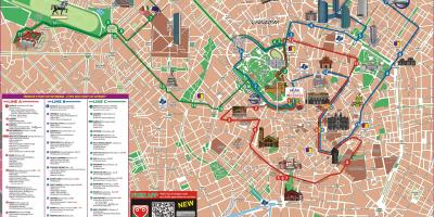 Milánó hop on hop off buszos városnézés térkép