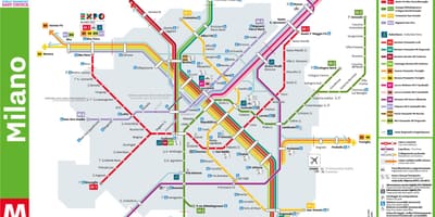 Milano busz térkép