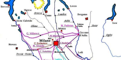 Térkép milan fekszik kerület