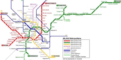 Milánói metró térkép 2016