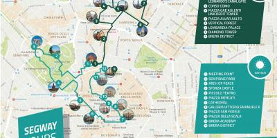 Milánó, gyalogos túra térkép