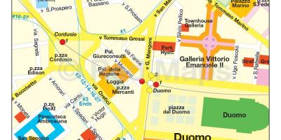 Milánó bevásárló negyed térkép